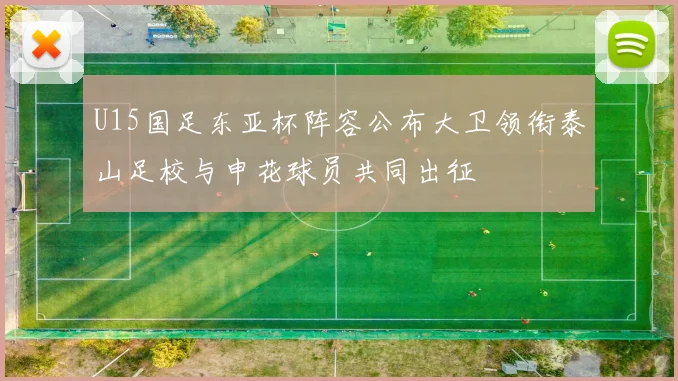 U15国足东亚杯阵容公布大卫领衔泰山足校与申花球员共同出征